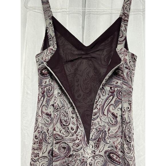 VTG Y2K Paisley 100% Silk Dress Midi Dress Grunge Sleeveless Babydoll Size 12P - Picture 7 of 9